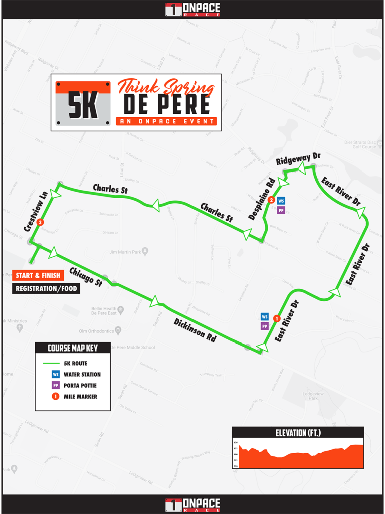 Course Maps – Think Spring De Pere | Half Marathon and 5K